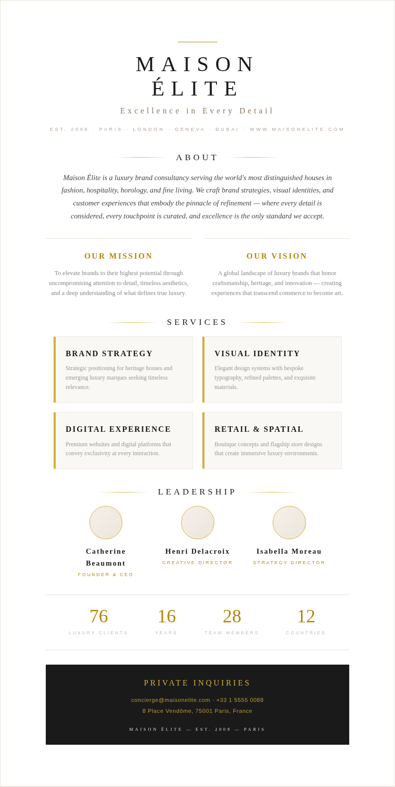 Luxury premium company profile